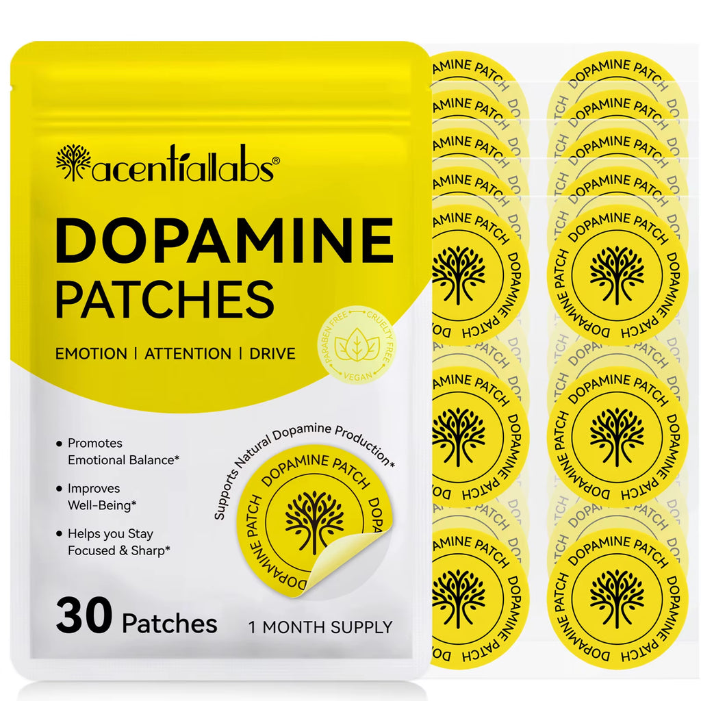 Acentiallabs 30 Pcs Dopamin Transdermal Patch Private Label Daily Motivation Support Focus Dopamin Supplement Patches for Women