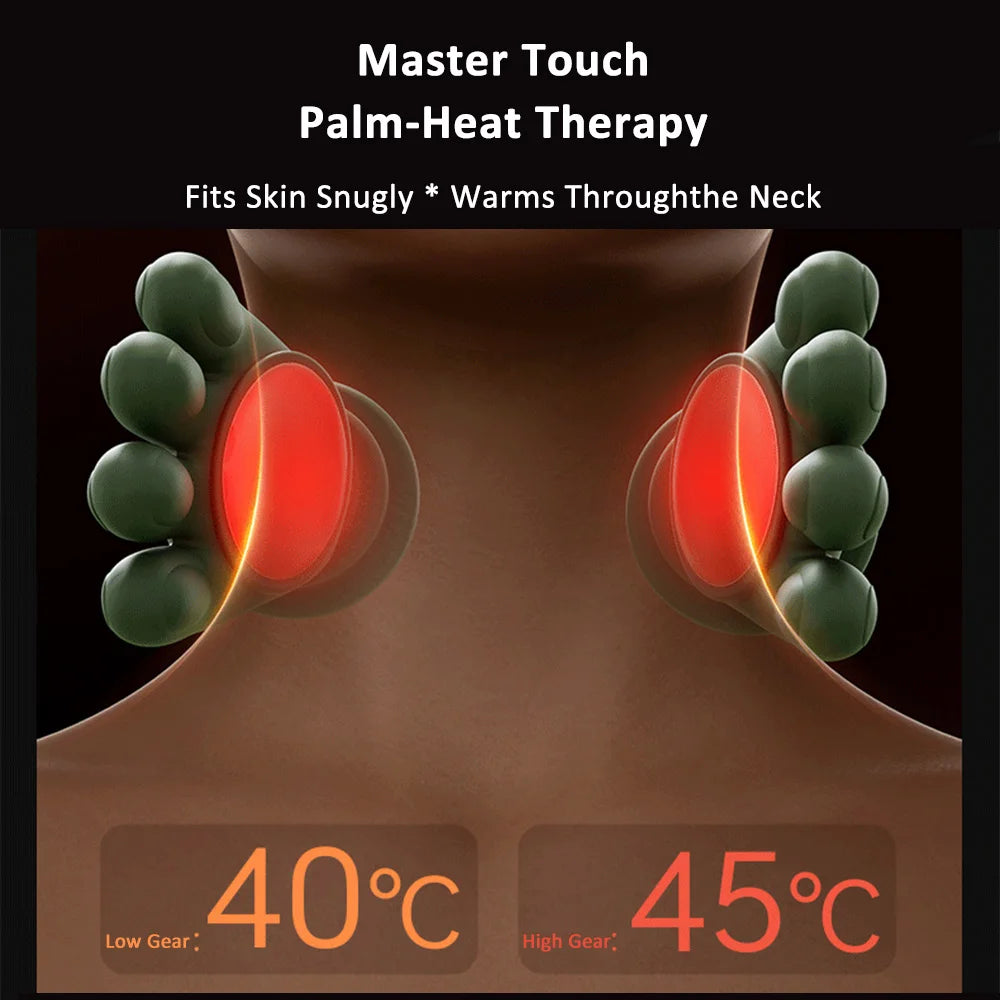 Electric Bionic Neck Shoulder Massager Kneading Massager Shawl 3-Level Modes Neck Cervical Waist Leg Body Muscles Massage Pillow