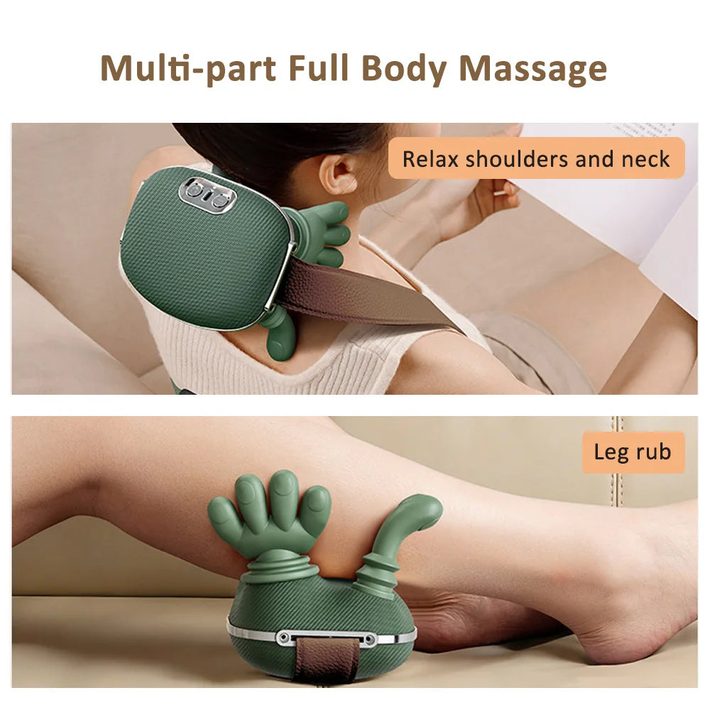 Electric Bionic Neck Shoulder Massager Kneading Massager Shawl 3-Level Modes Neck Cervical Waist Leg Body Muscles Massage Pillow