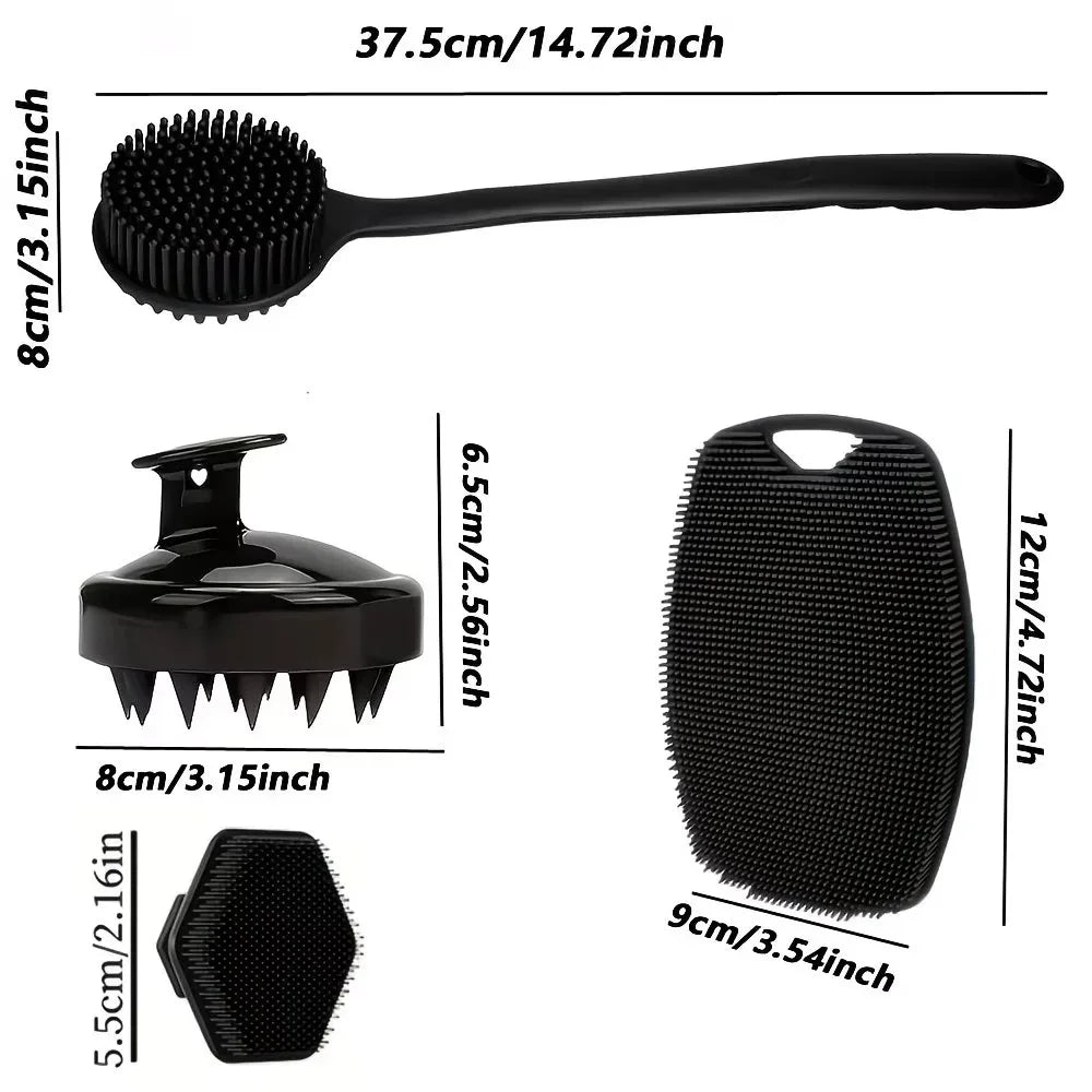 7/4/3Pcs Beauty Tools Silicone Face Cleansing Body Brush Roller Gua Sha Stone,Scalp Massager Shampoo Brush Face Skin Care Tools