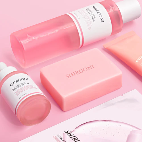 Private Label Korean Skin Care Set Moisturizing Salmon Serum Dropper PDRN Mask Toner Soap Cream Skin Care Set
